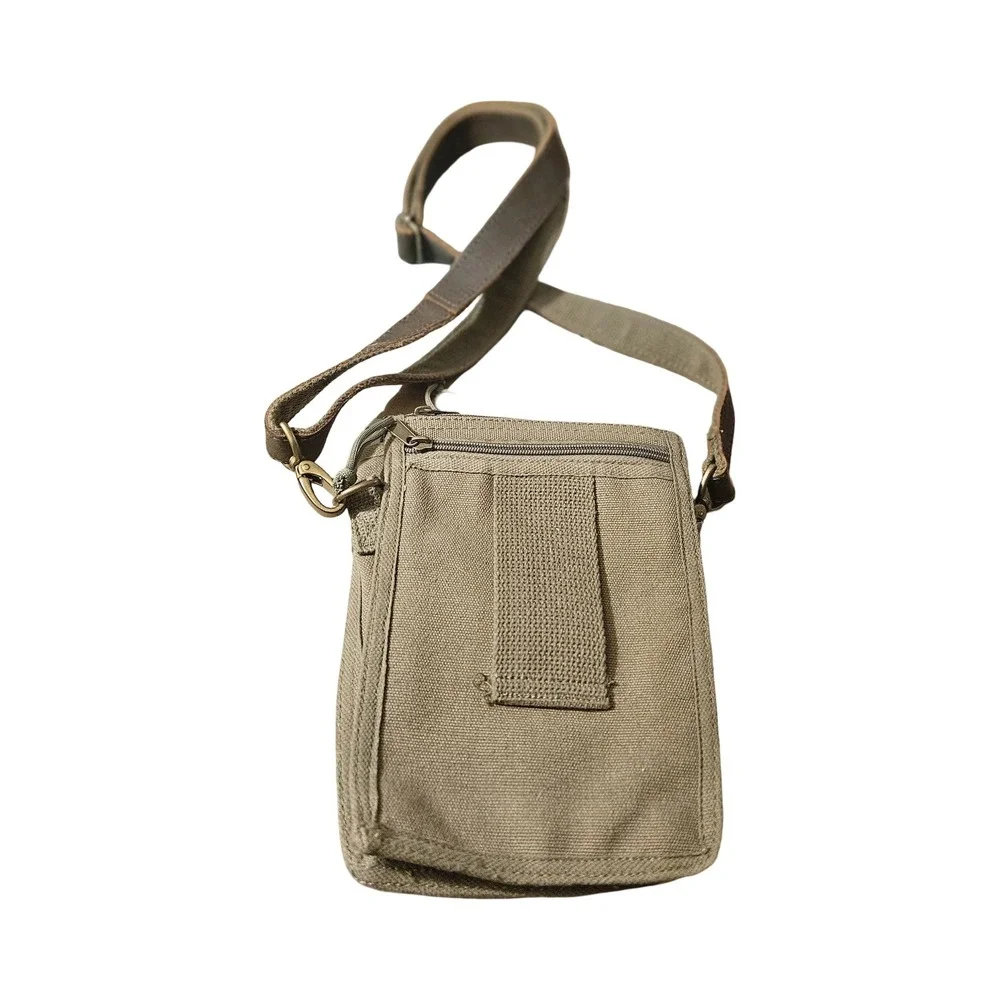 Rothco Canvas Leather Crossbody Utility Pouch Bag Olive Brown Military‎ Style